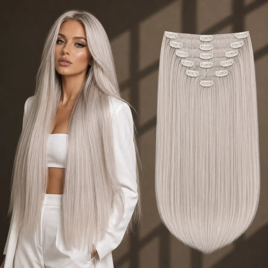 Clip-On White Platinum Light Grey